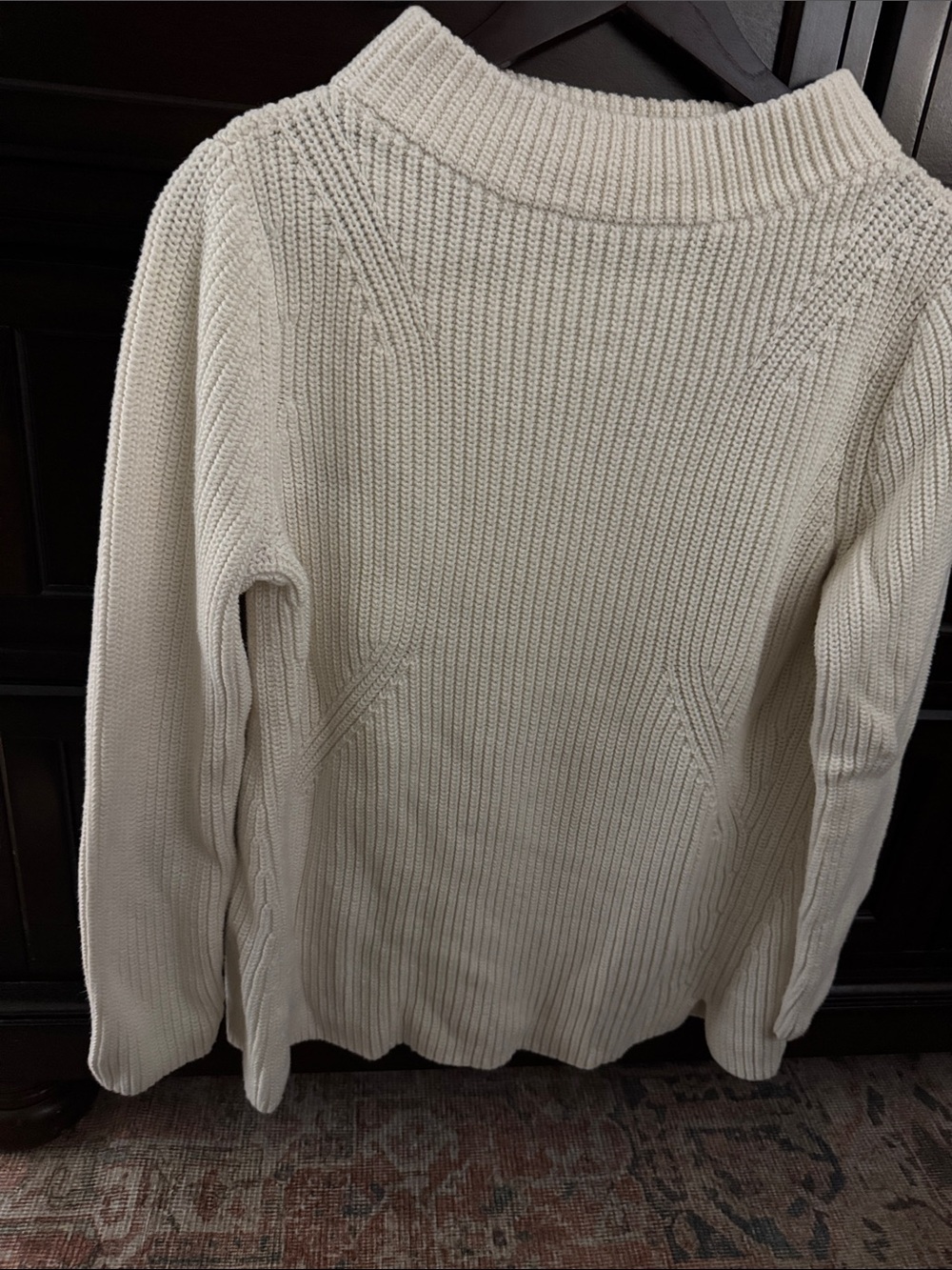 Talbots Cream Ribbed Turtleneck Sweater